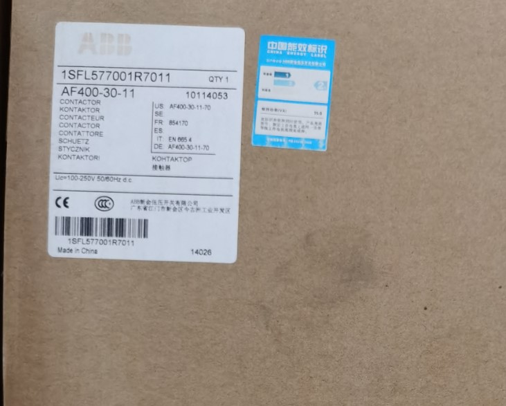 ABB交流接觸器AF400-30-11，全新未拆封。